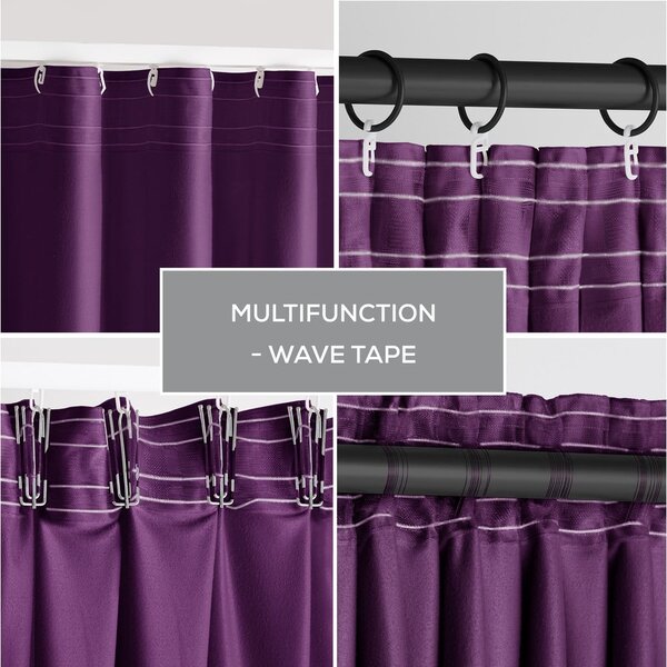 Vijolična žametna zavesa za delno zatemnitev 140x245 cm Pleat – Restilo
