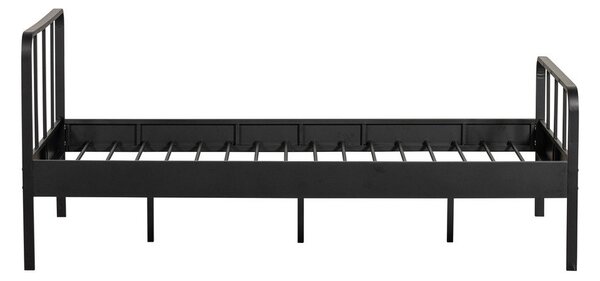 Črna kovinska postelja z letvenim dnom 120x200 cm Mees – WOOOD