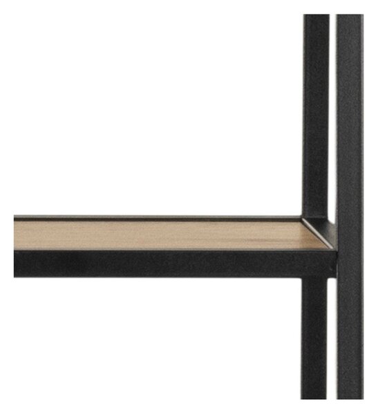 Črna knjižna omara iz hrastovega dekorja 77x175 cm Seaford - Actona