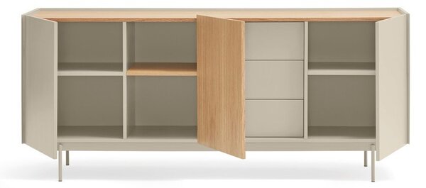 Bež/naravna nizka komoda v hrastovem dekorju 180x78 cm Otto – Teulat