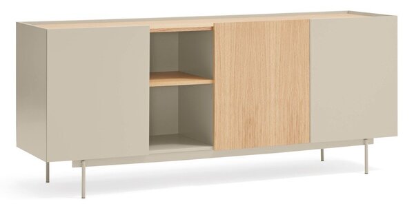 Bež/naravna nizka komoda v hrastovem dekorju 180x78 cm Otto – Teulat