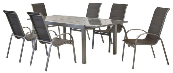 VRTNI SET aluminij srebrne barve antracit, srebrne barve