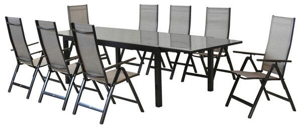 VRTNI SET aluminij srebrne barve rjava, srebrne barve