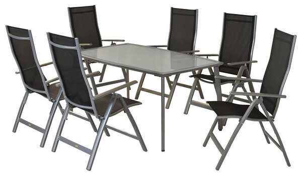 VRTNI SET aluminij srebrne barve črna, srebrne barve