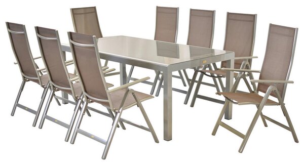 VRTNI SET aluminij srebrne barve srebrne barve, rjavosiva