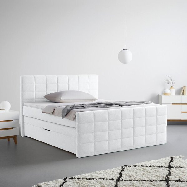 Mömax Postelja Boxspring Damon, Bela, 160x200