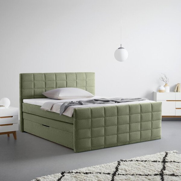 Mömax Postelja Boxspring Damon, Zelena, 160x200