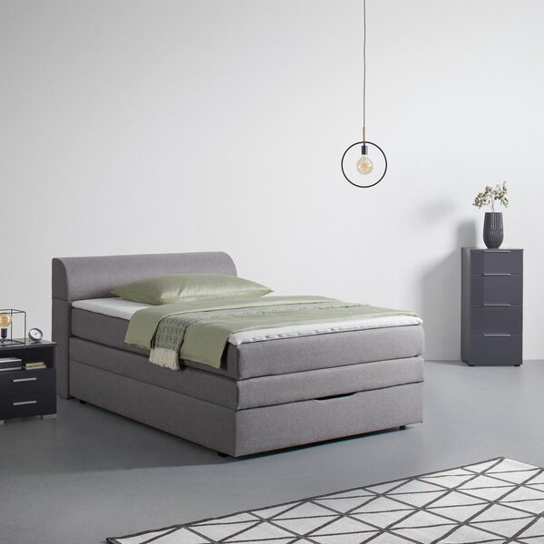 Mömax Postelja Boxspring Flexi 2, Siva, 140x200