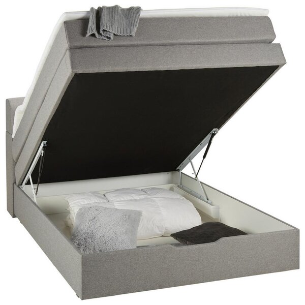 Mömax Postelja Boxspring Flexi 2, Siva, 140x200