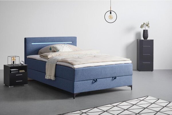 Mömax Postelja Boxspring Jerry, Modra, 140x200