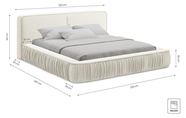 Oblazinjena zakonska postelja v barvi terakota s prostorom za shranjevanje z mrežo 180x200 cm Keoni - Makamii