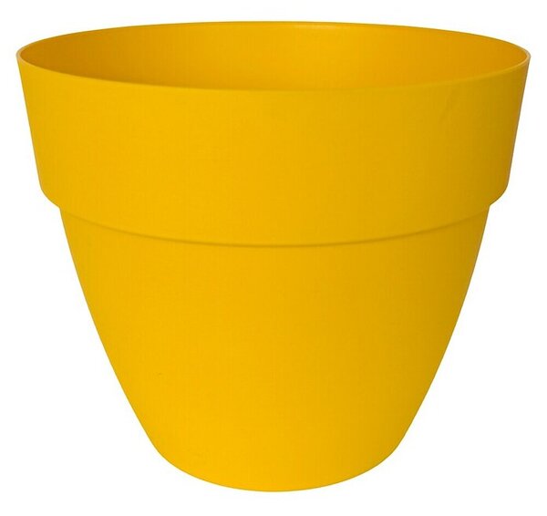 Okrogel cvetlični lonec Lux (Plastika, Rumena)