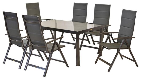 Gardenson Vrtni Set Trivero, 7-Delni, Rjava, Steklo