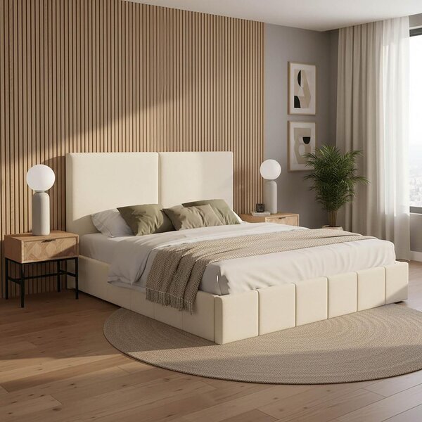 Bessagi Home Oblazinjena Postelja Mila, 180x200, Bela