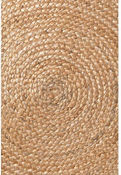 Obojestranska/ročno tkana okrogla preproga iz jute v naravni barvi ø 150 cm Nuru – Hanse Home