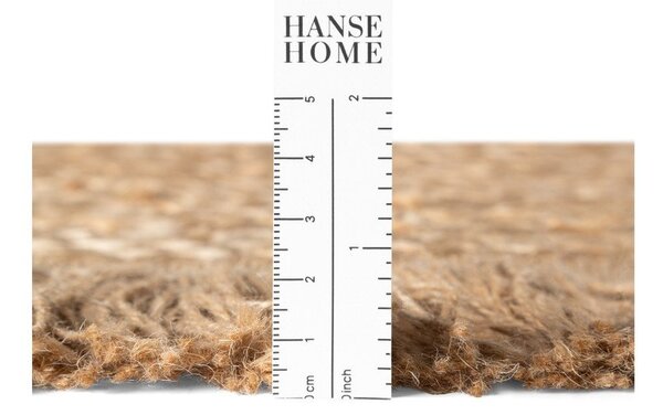 Obojestranska/ročno tkana okrogla preproga iz jute v naravni barvi ø 150 cm Nuru – Hanse Home
