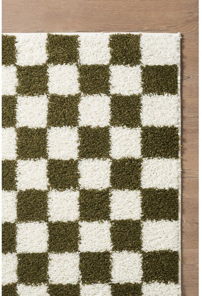 Temno zelena/kremno bela preproga 120x170 cm Grida – ESTE