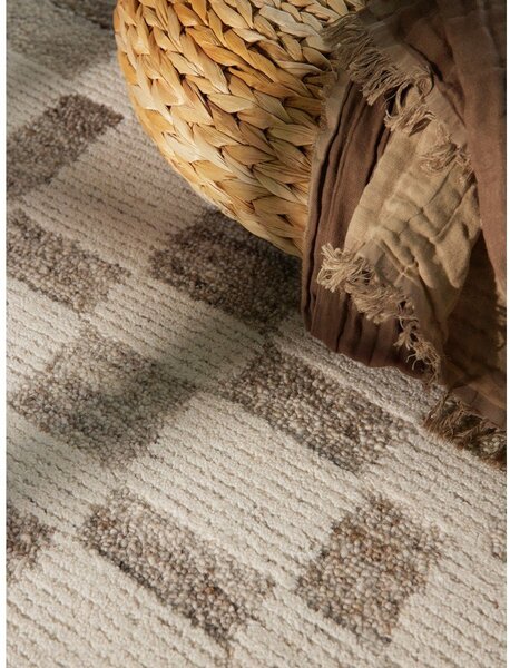 Kremno bela ročno tkana volnena preproga 80x150 cm Boho 1.0 Structa – Vikosa