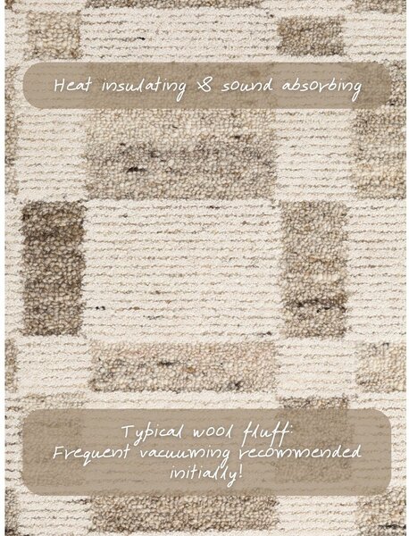 Kremno bela ročno tkana volnena preproga 80x150 cm Boho 1.0 Structa – Vikosa