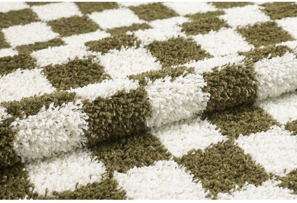 Temno zelena/kremno bela preproga 120x170 cm Grida – ESTE