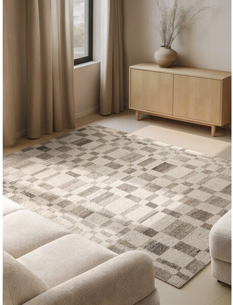 Kremno bela ročno tkana volnena preproga 80x150 cm Boho 1.0 Structa – Vikosa