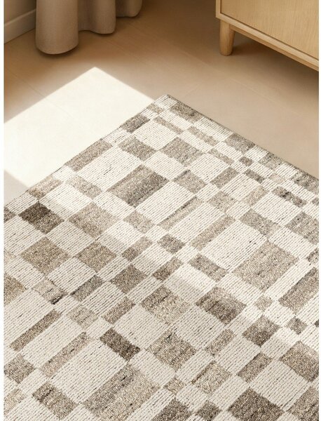 Kremno bela ročno tkana volnena preproga 80x150 cm Boho 1.0 Structa – Vikosa