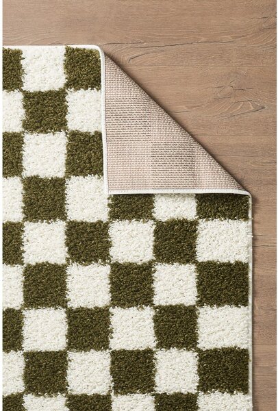 Temno zelena/kremno bela preproga 120x170 cm Grida – ESTE