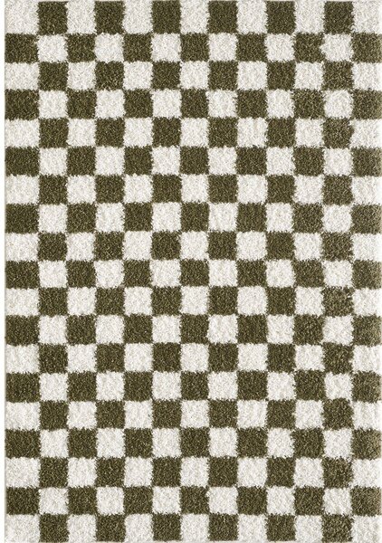 Temno zelena/kremno bela preproga 120x170 cm Grida – ESTE