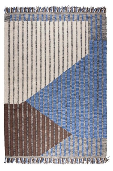 Modra/rjava bombažna preproga 160x230 cm Hampton – Dutchbone