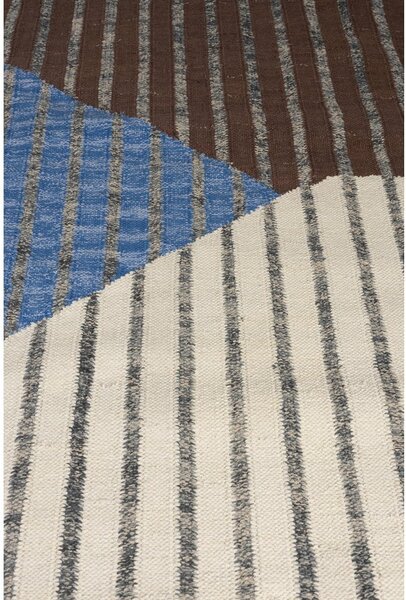 Modra/rjava bombažna preproga 160x230 cm Hampton – Dutchbone