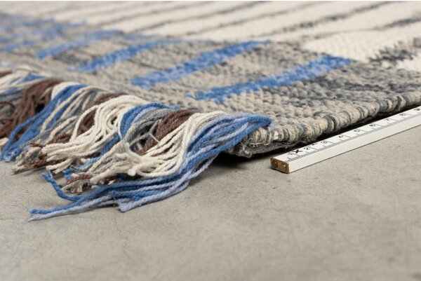 Modra/rjava bombažna preproga 160x230 cm Hampton – Dutchbone
