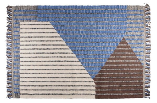 Modra/rjava bombažna preproga 160x230 cm Hampton – Dutchbone