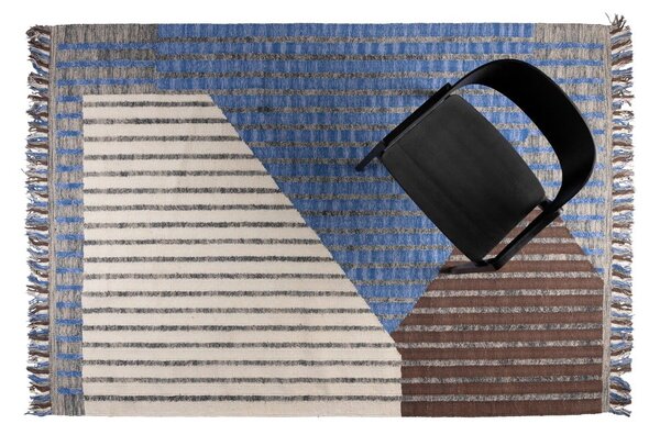 Modra/rjava bombažna preproga 160x230 cm Hampton – Dutchbone