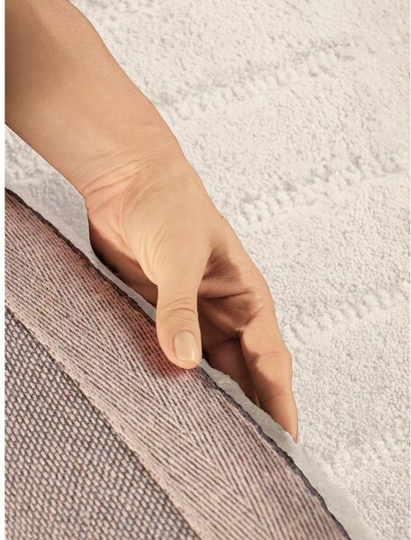 Kremno bela ročno tkana volnena okrogla preproga ø 120 cm Arcura – Vikosa