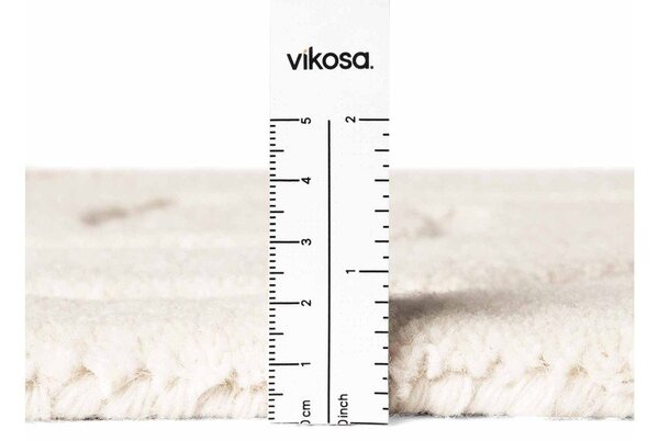 Kremno bela ročno tkana volnena okrogla preproga ø 120 cm Arcura – Vikosa