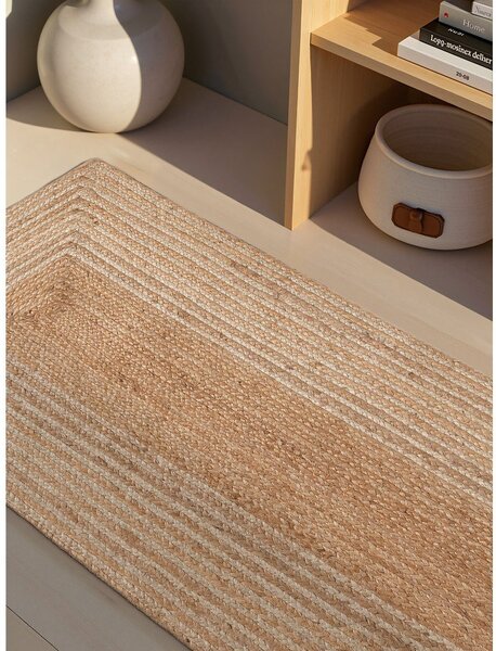 Obojestranski/ročno tkan tekač iz jute v naravni barvi/v svetli naravni barvi 80x200 cm Juno – Hanse Home