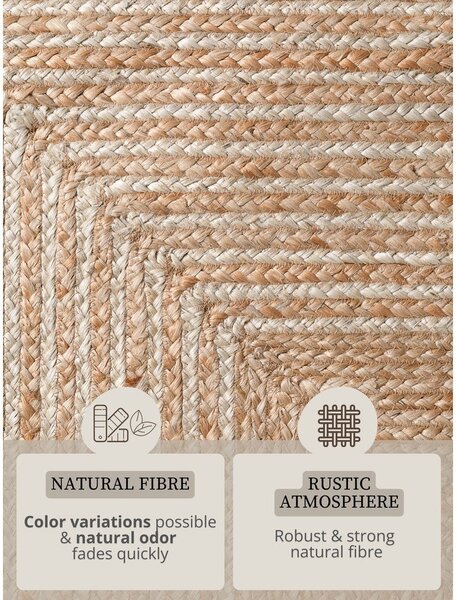 Obojestranski/ročno tkan tekač iz jute v naravni barvi/v svetli naravni barvi 80x200 cm Juno – Hanse Home