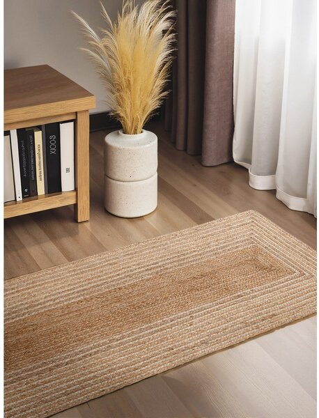 Obojestranski/ročno tkan tekač iz jute v naravni barvi/v svetli naravni barvi 80x200 cm Juno – Hanse Home