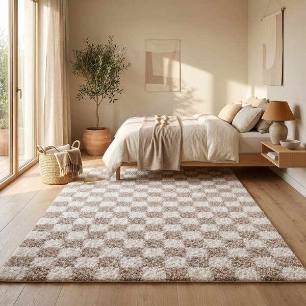 Bež/kremno bela preproga 120x170 cm Grida – ESTE