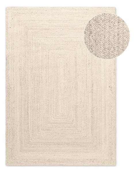 Kremno bela obojestranska/ročno tkana preproga iz jute 60x90 cm Juno – Hanse Home
