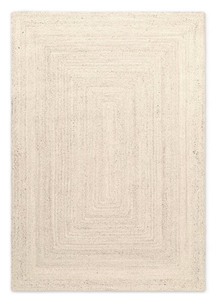 Kremno bela obojestranska/ročno tkana preproga iz jute 60x90 cm Juno – Hanse Home