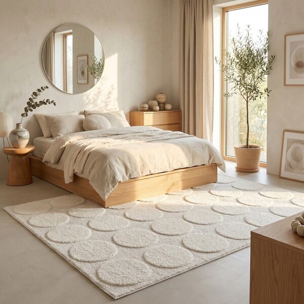 Kremno bela preproga 120x170 cm Bubble – ESTE