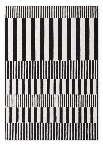 Črno-bela ročno tkana volnena preproga 120x180 cm Stryve Pulse – Elle Decoration