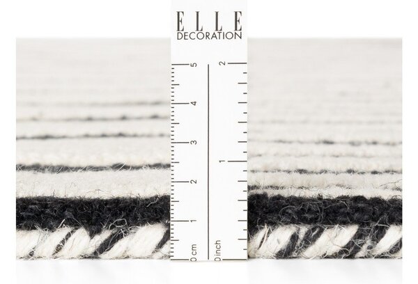 Črno-bela ročno tkana volnena preproga 120x180 cm Stryve Pulse – Elle Decoration