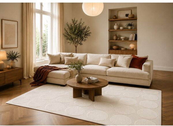 Kremno bela preproga 120x170 cm Bubble – ESTE