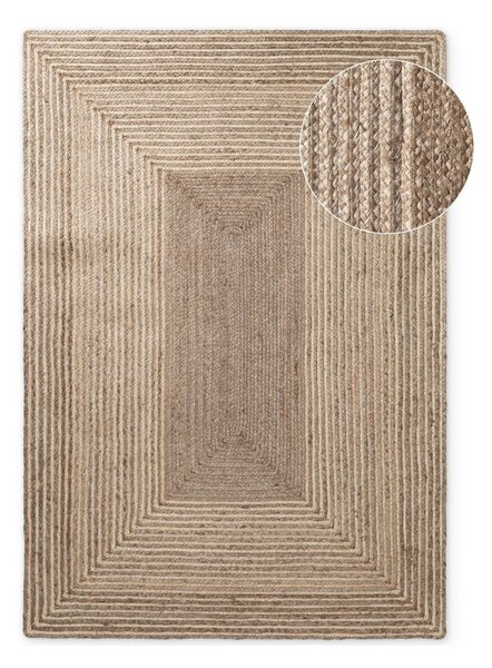 Obojestranska/ročno tkana preproga iz jute v svetli naravni barvi/v temni naravni barvi 120x170 cm Juno – Hanse Home