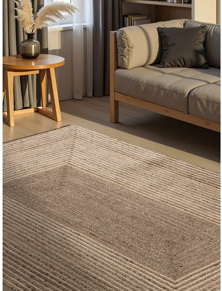Obojestranska/ročno tkana preproga iz jute v svetli naravni barvi/v temni naravni barvi 120x170 cm Juno – Hanse Home
