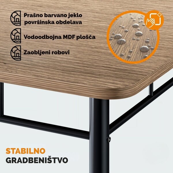 Jedilni komplet LEO, 5-delni, črna/rjava Casaria