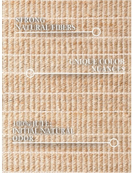 Obojestranski/ročno tkan tekač iz mešanice jute v naravni barvi 80x200 cm Birka – Villeroy&Boch