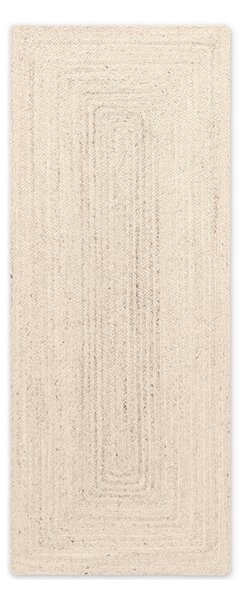 Kremno bel obojestranski/ročno tkan tekač iz jute 80x200 cm Juno – Hanse Home